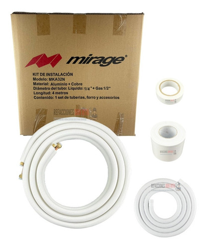 Kit Instalacion Mirage Para Minisplit 1/4 X 1/2 1 Y 1.5 Ton