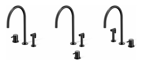 Torneira Monocomando Com Ducha De Mão P/ Cozinha Preto Fosco