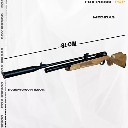 Rifle Aire Comprimido Fox Pcp Pr900 5,5 Combo Inflador Caza