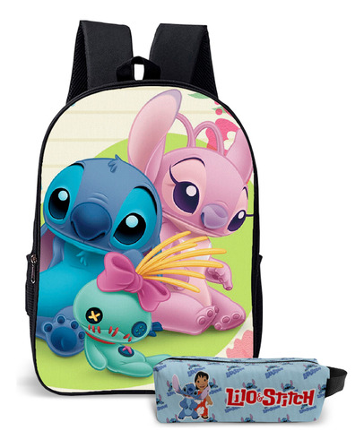 Escolar Infantil Menina Mochila E Estojo Lilo Cor Lilo 19 Desenho Do Tecido Stitch