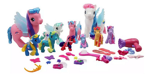 Set De 10 Unicornios De Juguete Para Peinar. 48 Accesorios
