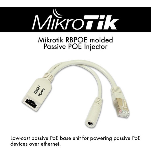 Imagen 2 de 4 de Inyector Poe Mikrotik Rbpoe 10/100mbps 10-28v Blindado
