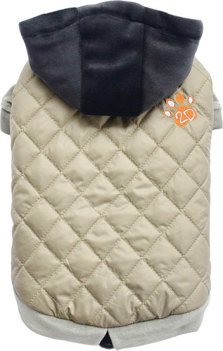 Parka Para Perros Impermeable Con Polar Beige Con Gorro