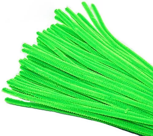 Limpia Pipas Chenile Verde Fluorescente 100 Piezas