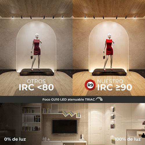 Lámpara De Techo Led Angulo Ajustable Illux Chime Dh-5101 Negro