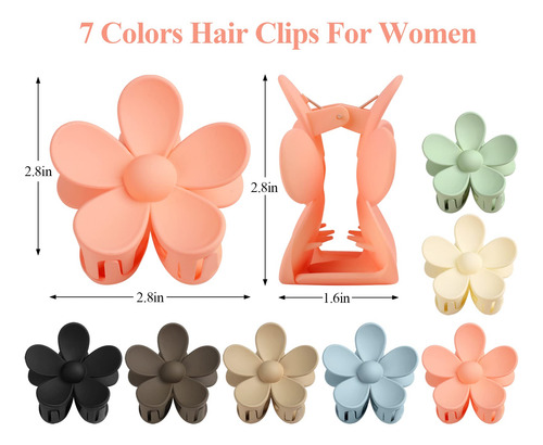Clips De Garra Para Cabello Grueso Marca Sin Modelo 7 Colore Color