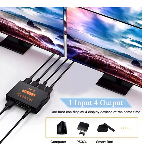 Hdmi Splitter 1 Entrada 4 Salidas,admite 3d,4k1080p/xbox/ps5