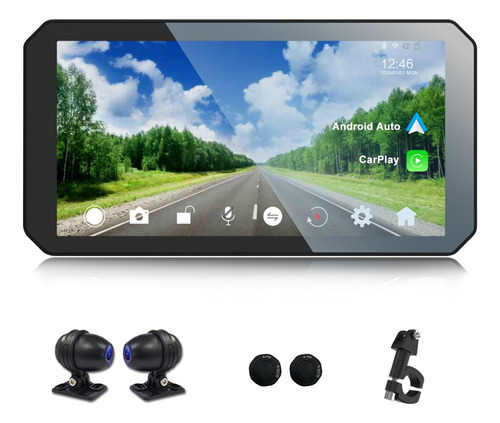 Estéreo Para Moto Carplay Android Auto 6 Pulgadas Con Cámara