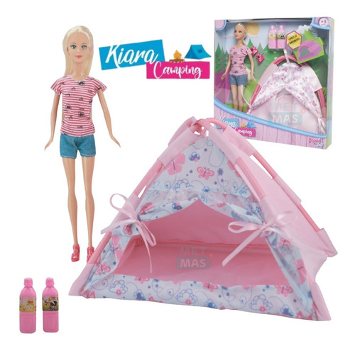 Muñeca Articulada Kiara De Camping + Carpa + Accesorios !!