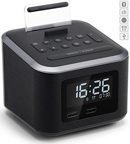 Radio Reloj Despertador, Altavoz Inalambrico Bluetooth, Relo