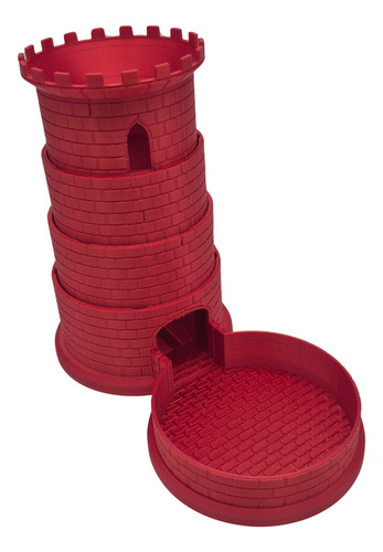 Torre De Dados Juego De Mesa Rol Medieval Tower Dice Rojo