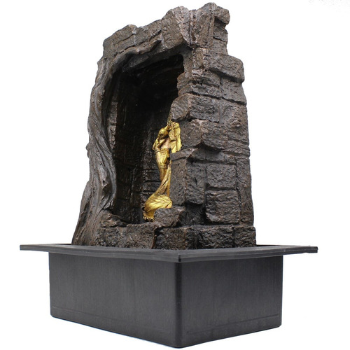 Imagem 5 de 9 de Fonte Decorativa Cascata Agua Resina Ganesha Luz De Led
