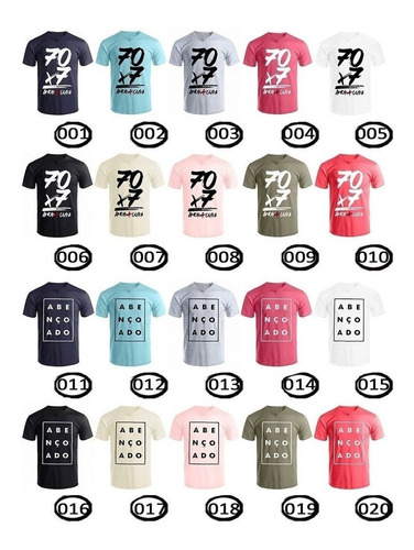 Imagem 4 de 10 de Kit C/10 Camisetas Blusas Masculinas Gola V Estampas Gospel