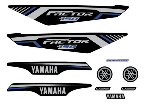 Kit Adesivos Faixa Moto Yamaha Factor 150 Ed 2022 Preta 