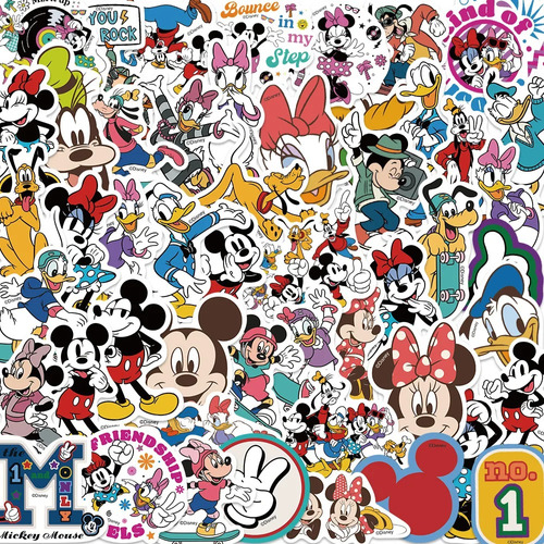 50 Stickers Mickey Mouse Pegatina Disney Minnie Goofy Donald