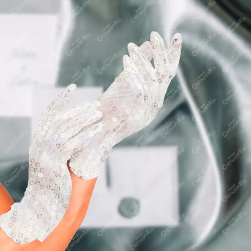 Guantes De Lentejuelas Brillantes Para Mujer – Guantes Cortos De Baile Y Jazz, Ideales Para Cosplay, Halloween Y Fiestas De Máscaras