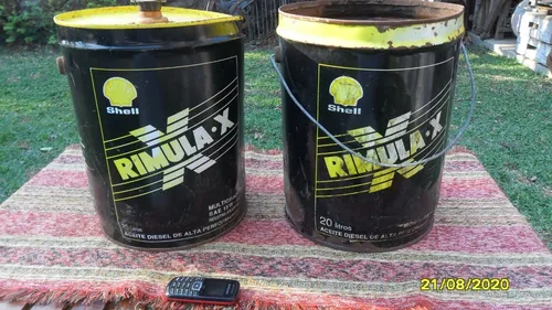 comprar Antiguo Tacho Aceite Shell Rimula 20lts $c\u002Fu Paraguero Cesto