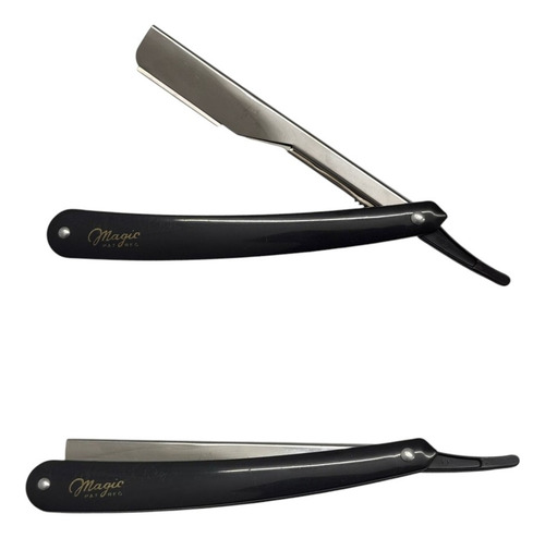 Navaja Magic Profesional Barberia Peluqueria Negra Negro