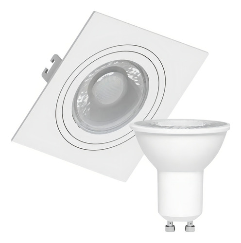 Spot Face Plana Save Energy + Dicroica Gu10 6w 3000k Stella 110v/220v