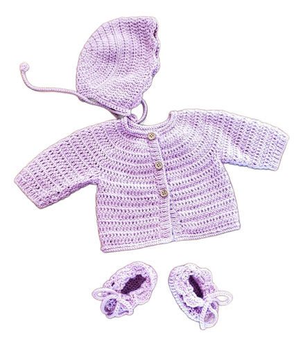 Conjunto Bebé /beba. Tejido En Crochet. Primer Muda.