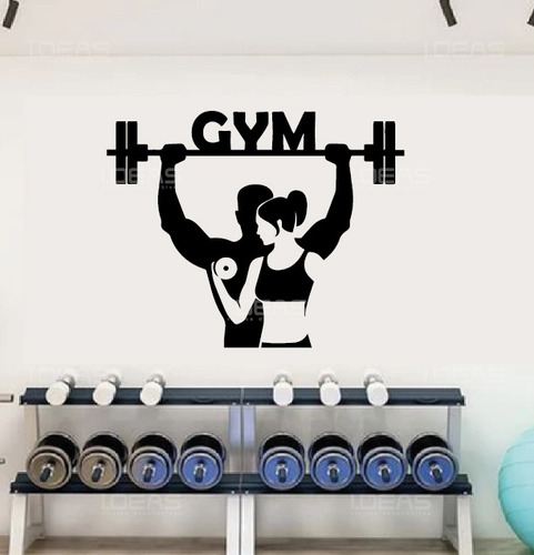 Vinil Decorativo Ejercicio Fisico Gym Gimnasio Mixto Sticker