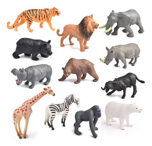 Memovan Figura De Animal De Safari, 12 Piezas, Figura Reali.