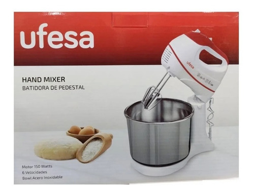 Batidora De Pedestal Ufesa. 6 Vel. Tazón Acero Inoxidable