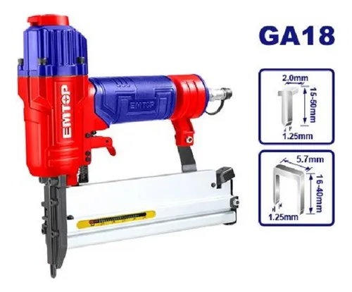 comprar Pistola Clavadora Grapadora Neumatica Clavos Y Grapas Emtop