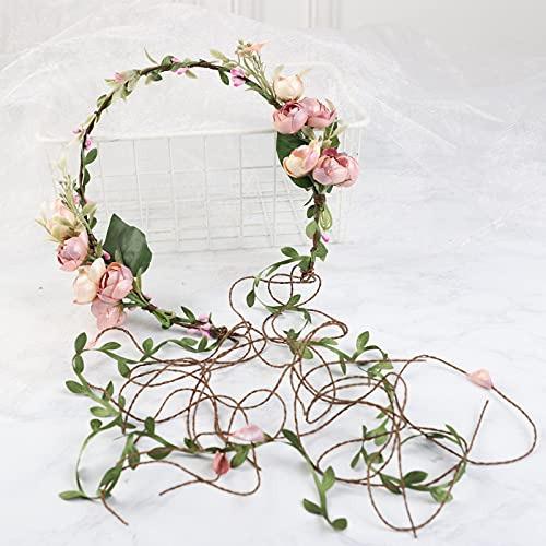 Diadema Con Corona De Flores Ajustable Hecha A Mano Vivimia