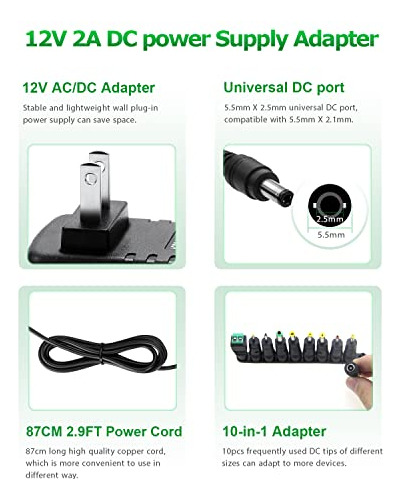 Fuente De Alimentación Arkare De 12 V, Adaptador Ac/dc De 2