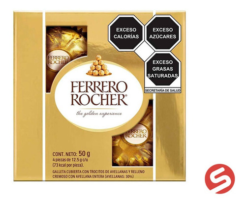 Chocolate Ferrero Rocher Edicion Especial 4 Pzs 50gr