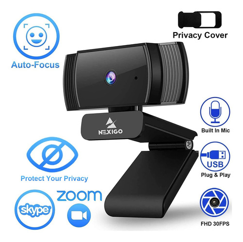 Webcam Nexigo N930af Com Microfone 1080p Hd Usb Para Desktop