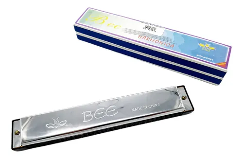 Armónica Bee 24 Agujeros Tremolo Clave C Harmonica Metal.