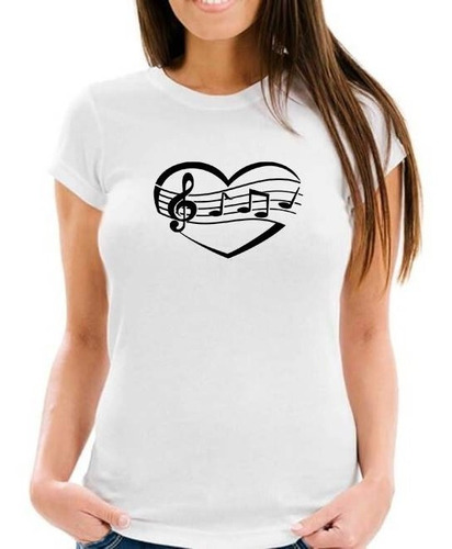 Polera Personalizada  De Mujer Amar La Música Art   Lpn247 