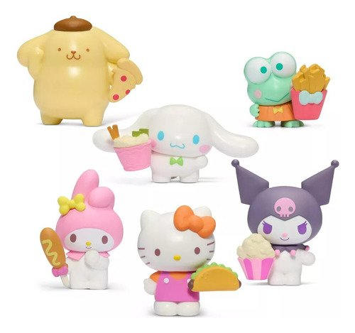 Hello Kitty Y Sus Amigos Set 6 Figuras Kuromi Melody Keropi