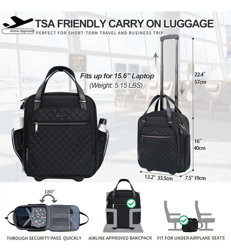 Bolsa De Mano Con Ruedas Empsign Para Debajo Del Asiento, 16