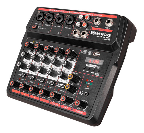 Imagem 4 de 6 de Interface Mesa De Som 6 Canais Gravação Bluetooth Mc6bt Liv