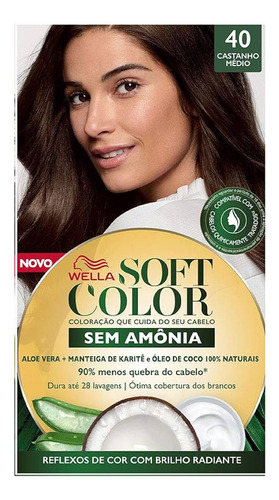 Kit Tintura Wella Professionals  Soft color Tinta de cabelo tom 40 castanho médio para cabelo