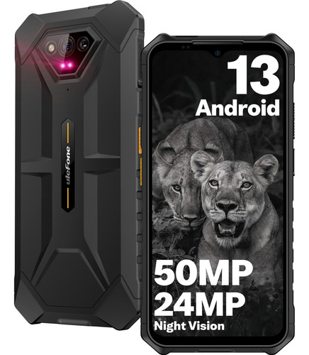 Ulefone Celular Ulefone Armor X13 Teléfono Robusto Dual Sim 6gb (+6gb Virtual) Ram 64gb Rom 6.52hd+ 50mp+24mp Cámara De Visión Nocturna 6320mah