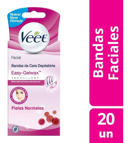 Veet Bandas Depilatorias Faciales 20 Unidades.