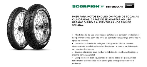 Kit Pneu 90/90-21+120/80-18 Scorpion Mt-90 C/ Camaras Shiver