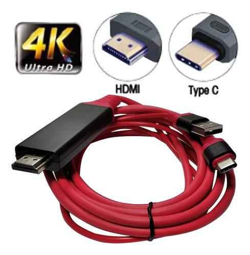 Cable Hdtv Hdmi A Usb Tipo C Samsung Serie S Nokia Htc Mac