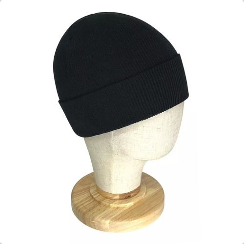 Touca Lisa Preto Masculina Gorro Estilo Inverno De Lã 30un