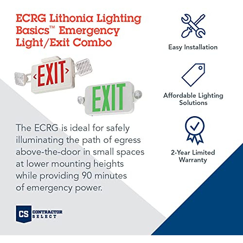 Combo De Luz De Emergencia/salida Ecrg Basics, Cuadr...