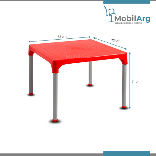 Imagen 4 de 9 de Combo Mesa De Jardin Lupe 72x72 Plastica + 4 Sillas Malba Reforzadas Combo Jardin C/garantia