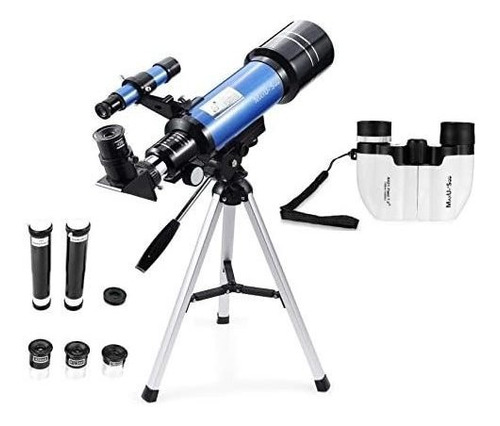 Imagen 1 de 6 de Maxusee Telescopio Refractor 70 Mm + Binoculares