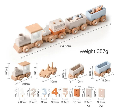 Tren De Madera, Juguetes, Tren De Cumpleaños Para Niños, Tre