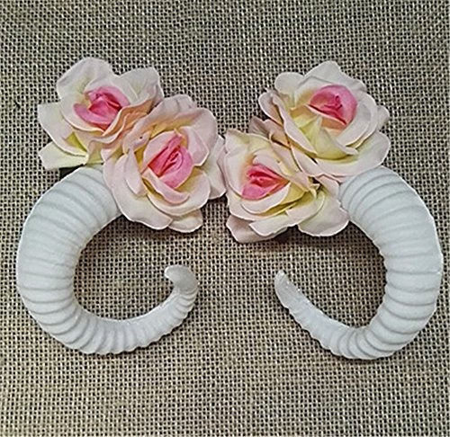 Moda Cuerno De Oveja Rose Flower Hair Clip Departamento Fore