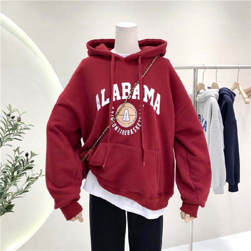 Sudadera Con Capucha Y Forro Polar Con Estampado De Letras Para Mujer