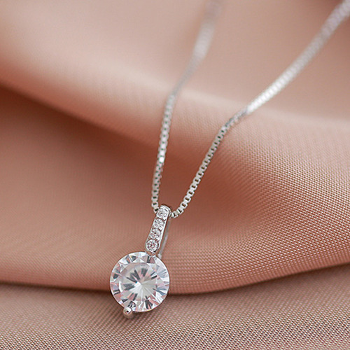Collar De Diamantes De Plata Collares De Moda Para Mujer